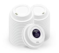 We Can Source It Ltd - Bagasse Pulp Coffee Cup Lids 12oz with Secure Sip Fit - Strong Disposable Takeaway Drink Lids - For Hot Beverages, Cafes, and Catering Use - Pack of 1000