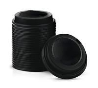 We Can Source It Ltd - Black 12/16oz / 90mm Plastic Sip-Through Lids for Paper Coffee Tea Cups, Disposable, Biodegradable Cups - 1000 Lids