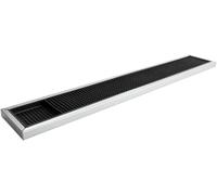 We Can Source It Ltd - Black Rubber Bar Mat - Trim Runner Pub Drink 24" x 4" (Stainless Steel Frame, 24" x 4")