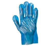We Can Source It Ltd - Blue PE Plastic Polythene Gloves - Disposable Food Safe Gloves - Textured Grip for Catering, Food Handling, Cleaning, Low-Risk Care - One Size Fits All - Pack of 100