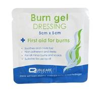 We Can Source It Ltd Burns Gel Dressing Sterile 50x50mm - Small Burns & Scalds - Non Adherent & Sterile First Aid Kit for All Skin Types, Workplace Safety & Emergency Care