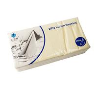 We Can Source It Ltd - Buttermilk/Cream 33cm 2-Ply Lunch Napkins - Absorbent Paper Napkins with 4-Fold Square Design - Ideal for Catering, and Events - Strong and Disposable 2000 Napkin (8 Pack)
