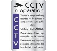 We Can Source It Ltd CCTV in Operation Sign, Brushed Aluminium Pads 29x19.5cm, Self-Adhesive Crime Prevention Sign, Surveillance Warning Sign for Commercial and Public Areas