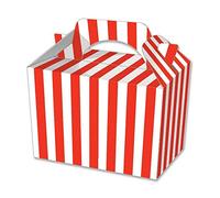 We Can Source It Ltd - Children/Kids Red and White Stripe Meal Box - Perfect for Picnics, BBQs, and Parties - Fully Compostable, Biodegradable and Eco-Friendly -15cm x 10cm x 10cm - 40 Pack