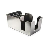 We Can Source It Ltd - Chrome Bar Caddy Organiser with 5 Compartments - Countertop Storage Holder for Straws, Cocktail Stirrers, and Napkins - Modern Plastic Organiser for Bar, Pub, Restaurant, Cafés