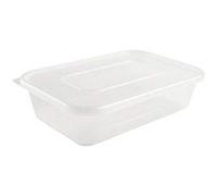 We Can Source It Ltd - Clear 500ml Microwave Takeaway Containers with Snap Lids - Rectangular Plastic Food Storage Boxes - Freezer Safe Catering Meal Prep Tubs for Pasta, Salad & Dessert - Pack of 50