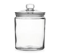 We Can Source It Ltd - Clear Glass Cookie Biscotti Sweet Storage 0.9 Ltr Jar with Sealable Lid - Airtight Glass Container for Biscuits, Sweets, Snacks - Durable Kitchen Storage Jar for Home