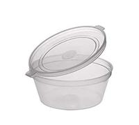 We Can Source It Ltd - Clear Plastic Hinged Lid Containers 1oz with Reusable Stackable Design - Ideal for Sauces, Storage & Takeaway Food - Airtight, Microwave Safe & Dishwasher Safe - Pack of 100