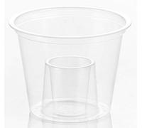 We Can Source It Ltd - Clear Plastic Jagerbomb Shot Glasses 25ml CE Shot with 60ml Chaser - Strong Reusable Party Glasses with Dual Chamber Design - Ideal for Bars, Clubs and Events - Pack of 250