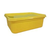 We Can Source It Ltd - Colour Code Plastic Rectangular Ice Cream Containers & Lids - Food Storage For Kitchen 2L Size-Yellow - Pack of 60