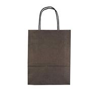 We Can Source It Ltd - Decomposable Luxury Kraft Paper Bags with Twisted Handles - Medium A4 Size Paper Bags - 100% Compostable, Biodegradable and Eco-Friendly - Black, 75 Pack