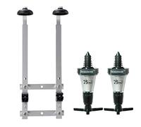 We Can Source It Ltd - Durable Black 2 × 25 ml Solo Bar Optic Spirit Measures with 2-Bottle Wall Mount Bracket - Heavy-Duty, Accurate Pour, For 70 cl-1 L Bottles, Compact Bar or Home Use, Fast Setup