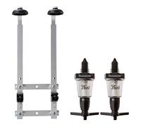 We Can Source It Ltd - Durable Black 2 × 35 ml Solo Bar Optic Spirit Measures with 2-Bottle Wall Mount Bracket - Heavy-Duty, Accurate Pour, For 70 cl-1 L Bottles, Compact Bar or Home Use, Fast Setup