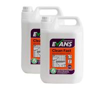 We Can Source It Ltd - Evans Clean Fast Washroom Cleaner 5 Litre - Heavy Duty Liquid Bathroom Cleaner with Powerful Stain Removal - Suitable for Toilets, Sinks, Showers - Fresh Scent - Pack of 2