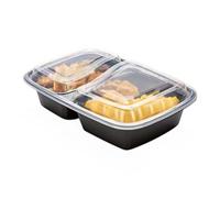 We Can Source It Ltd - Food-Grade Plastic 2 Compartment Meal Prep Container and Lid - Recyclable Biodegradable - For Delivery Takeaway - Plastic BPA Free, Microwave & Freezer Safe - 30 Pack
