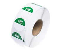 We Can Source It Ltd - Friday Day Dots Food Labels (Green) - 1000 Removable Self-Adhesive Stickers with Dispenser Box - Food Rotation & Hygiene Labels for Kitchens, Restaurants & Catering