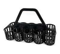 We Can Source It Ltd - Glass Carrier 10 Compartment Black Basket Bottle Holder Plastic Collector.