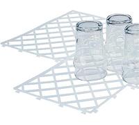 We Can Source It Ltd Glass Stacking Mats Pack of 10 | Transparent Interlocking PVC Drying Rack for Glassware Storage and Countertop Use