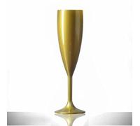 We Can Source It Ltd - Gold Polycarbonate Champagne Flutes - Virtually Unbreakable Drinkware for Parties, Weddings, Events and Celebrations - Durable, Elegant and Reusable Glasses - Pack of 12