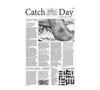 We Can Source It Ltd Greaseproof Paper Sheets 27x42cm, Newspaper Print Catch of The Day, Disposable Food Safe Wrapping Paper for Fish & Chips, Baskets & Takeaway Food - Pack of 500 (27x42cm)