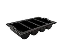 We Can Source It Ltd - Heavy Duty Black Cutlery Tray - Stackable Plastic Organizer for Catering, Restaurants & Kitchens - Durable Storage Solution with Deep Compartments for Efficient Organization