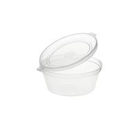 We Can Source It Ltd - Hinged Lid Container, Clear Plastic Re-Usable Sauce Cups, Ideal for Freezing, Storage and Takeaway Hot and Cold Food, 4oz Food Container - 1000 Pieces