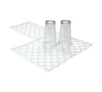 We Can Source It Ltd - Interlocking Glass Mats - 8" x 12" White Plastic Pub Bar Shelf Liner Matting for Glasses - Set of 40 Bar Mats