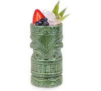 We Can Source It Ltd - Kon Tiki Mug for Cocktails, Bars, and Beaches - Faded Green Ceramic Mug - 630ml (1)