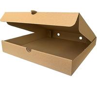 We Can Source It Ltd - Kraft Brown Pizza Boxes 10 Inch - Corrugated Paper Food Boxes with Ventilation Holes - Takeaway, Delivery & Restaurant Use - Recyclable & Easy to Assemble - Pack of 50