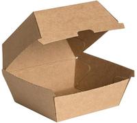 We Can Source It Ltd - Kraft Cardboard Burger Boxes Takeaway Food Containers with Secure Clamshell Closure - Ideal for Burgers, Street Food and Meal Service - Sturdy Build for Daily Use - Pack of 100