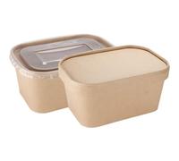 We Can Source It Ltd - Kraft Paper Disposable Food Container with Paper Lids (50, Brown, 750ml)
