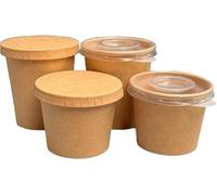 We Can Source It Ltd - Kraft Paper Portion Pots 4oz - Disposable Sauce Cups without Lids - Ramekin Pots for Dip Dressings Sampling Catering and Takeaway Use - Pack of 500