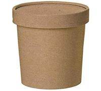 We Can Source It Ltd - Kraft Paper Soup & Ice Cream Containers 8oz with Lids - Strong Disposable Cardboard Pots for Hot & Cold Food - Ideal for Takeaway, Deli, and Catering Use - Pack of 500