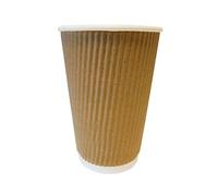 We Can Source It Ltd - Kraft Ripple Cups with Lids - 8oz Ripple Cups - 100 Pack