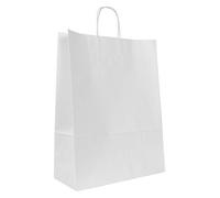 We Can Source It Ltd - Large White Kraft Paper Bags with Twisted Handles - A4 Size Strong Gift Bags for Parties, and Shops - Recyclable Packaging Solution for Retail and Events - Pack of 20