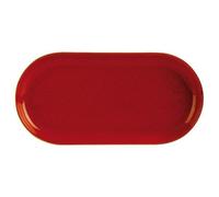We Can Source It Ltd - Magma Narrow Oval Plate 30cm - Set of 6, Porcelain, Red, Dishwasher & Microwave Safe, Ideal for Main Courses & Sides