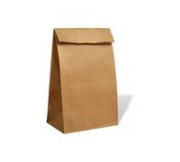 We Can Source It Ltd - Medium Kraft Brown SOS Paper Grab Bags with Flat Design - Takeaway Food Bags Without Handles - Ideal for Sandwiches, Snacks, and Bakery Use - Strong and Reusable - Pack of 500