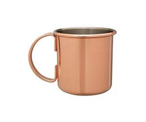 We Can Source It Ltd - Mezclar Moscow Mule Copper Plated Mug 500ml - Bronze Cocktail Drink Mug Stainless Steel & Glass - Reusable Drinkware for Home Bars, Parties and Events