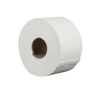 We Can Source It Ltd Mini Jumbo 2 Ply Toilet Roll 150m Pack of 12 - White Tissue 416 Sheets Per Rolls FSC Certified Commercial Washroom Paper Strong Soft Absorbent Bulk