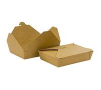 We Can Source It Ltd - No 2 (51oz) - Kraft Food Box Brown Greaseproof Lunch Noodles Salad Rice Pasta - Fully Compostable, Biodegradable and Eco-Friendly - Takeaway - 10 Boxes