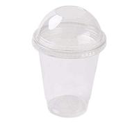 We Can Source It Ltd - Plastic Smoothie Cups 12oz 340ml with Dome Lids - Durable Drinkware for Cold Drinks, Smoothies, Milkshakes - Break Resistant & Disposable - Home, Café, Travel Use - Pack of 50