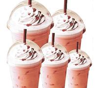 We Can Source It Ltd - Plastic Smoothie Cups 20oz 568ml with Dome Lids - Durable Drinkware for Cold Drinks, Smoothies, Milkshakes - Break Resistant & Disposable - Home, Cafe, Travel - Pack of 400