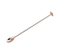 We Can Source It Ltd - Professional Twisted Copper Bar Spoon With Flat Mixing Masher End - Cocktail Spoon for Bars, Home, Pubs, and Restaurant - Size 10.5" or 27cm