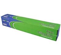 We Can Source It Ltd - PVC Low Migration Cling Film 45cm x 300m Cutter Box 2 Pack | Catering Food Wrap Roll | Strong Clear Food Storage Film for Kitchen, Catering, Sandwiches & Fresh Produce