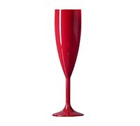 We Can Source It Ltd - Red Polycarbonate Reusable Plastic Champagne Glasses - Virtually Unbreakable - Pack of 12