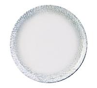 We Can Source It Ltd Ripple 23cm Coupe Plate Pack of 6 Fine China Dinner Plate Ripple Textured Rim Microwave & Dishwasher Safe