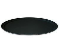 We Can Source It Ltd - Round Non Slip Black Bar Tray 14" (35cm) - Durable Polypropylene Serving Tray with Grip Tread Surface for Safe Drink Service - Ideal for Bars, Cafes, Restaurants and Events