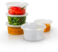 We Can Source It Ltd - Round Plastic Containers with Snap-On Lids 16oz - Food Grade Clear Storage Pots for Hot & Cold Food - Microwave & Freezer Safe - Ideal for Takeaway & Meal Prep - Pack of 1000