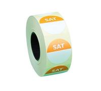 We Can Source It Ltd - Saturday Day Dots Food Labels (Orange) - 1000 Removable Self-Adhesive Stickers with Dispenser Box - Food Rotation & Hygiene Labels for Kitchens, Restaurants & Catering