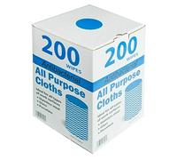 We Can Source It Ltd - Sheet J Type Antibacterial Cleaning Cloth Roll with Easy Dispenser Box - Multi-Purpose Surface Wipes for Catering, Kitchen, and Commercial Cleaning - Blue - Pack of 200